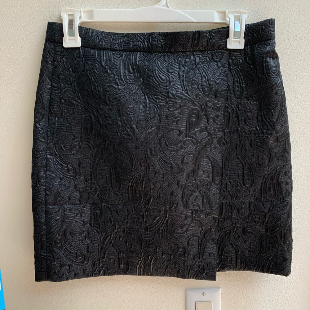 J Crew Asymmetrical Textured Black Skirt